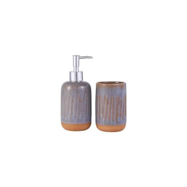 Imagem de Mimo Style Jogo de Banheiro Sabonete Liquido, Escovas, Pasta de Dente Basalto