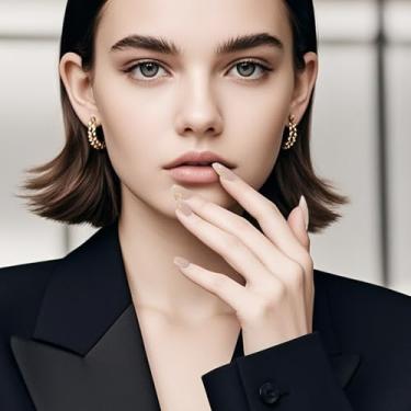 Imagem de Tiras de unhas de gel semicuradas – Funciona com lâmpadas UV/LED, longa duração, fácil de aplicar e remover, 20 peças de envoltórios de unhas para casa e salão de beleza (NJ6173)