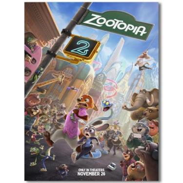 Imagem de BILVAZOG Animal Zootopia 2 Pôster para Fãs Quarto de Crianças Decoração de Parede - Pôster de Filme Zootopia Impressão em Tela Imagem para Adolescentes Meninos Meninas Presentes