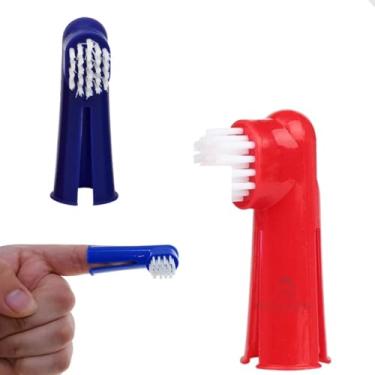 Imagem de Escova Dental Dedeira para Cães e Gatos – Higiene Bucal, Remoção de Tártaro e Mau Hálito, Uso Veterinário, Macia e Segura – Limpeza Fácil para Pets