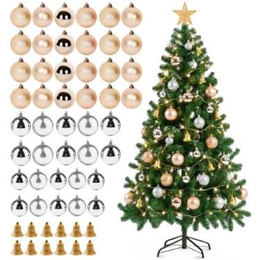 Imagem de Árvore De Natal + 64 Enfeites Decorada Verde Grande 180 cm Decoração N