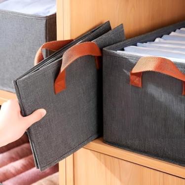 Imagem de Caixa Organizadora Retangular Dobrável, Nylon e Poliéster, 47x28x20cm, Preto, com Alças, para Guarda-Roupa e Organização Doméstica, Modelo SND-21