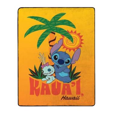 Imagem de Disney Stitch Kaua'i Havaí Cobertor de seda dupla face toque 127 cm x 177 cm