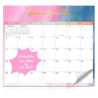 Imagem de Calendário magnético de geladeira 2025-2027, calendário magnético de 21 meses para planejador de geladeira, funciona de outubro de 2025 a junho de 2027, marcadores fáceis de organizar (coloridos)