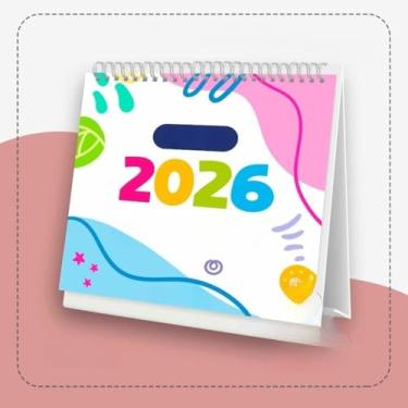 Imagem de CalendáRio de Mesa 2026, PráTico E Esteticamente AgradáVel, Adequado Para Mesas de Cabeceira Ou Qualquer SuperfíCie Que Exija Um Lembrete Visual da Data.(Colors)