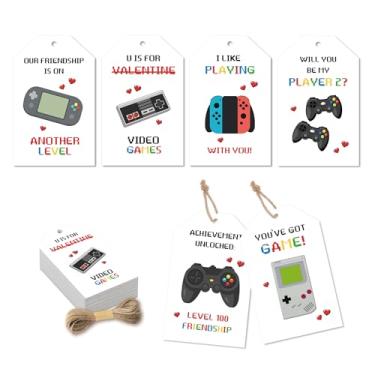 Imagem de Etiquetas de dia dos namorados de videogame para amigos dele, 60 peças, etiquetas de presente de dia dos namorados, ideia de presente para meninos e crianças para sala de aula
