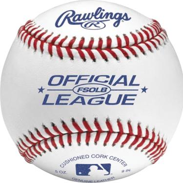 Imagem de Rawlings Bola de beisebol oficial de costura plana, 12 unidades, FSOLB
