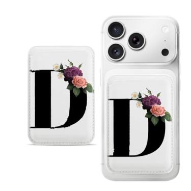 Imagem de Porta-cartões magnéticos D-letter para iPhone, carteira fina de couro PU, capa para cartão, capa traseira para cartão, acessório de telefone fofo