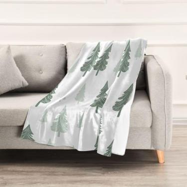 Imagem de Wassud Cobertores e mantas de Natal 152,4 x 228,6 cm, cobertor verde de árvores de Natal para sofá, cadeira, decoração de casa