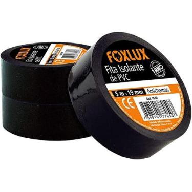 Imagem de Kit 10 Fita Isolante Foxlux PVC Antichamas  Alta Aderência e Isolament