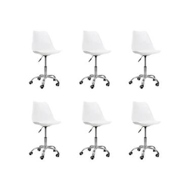 Imagem de Cadeira Office Base Cromada com Rodízio Giratória Saarinen - Oficial W