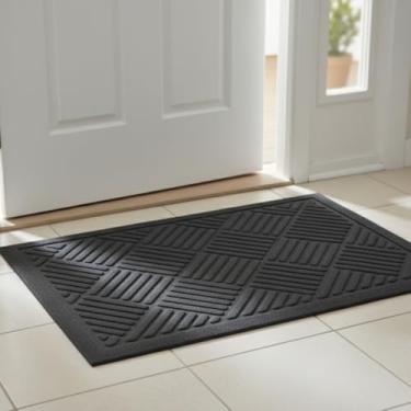 Imagem de Kit Tapete Capacho Decorativo Slim 40x60cm - Antiderrapante e Emborrachado para Porta de Entrada(Fendi)