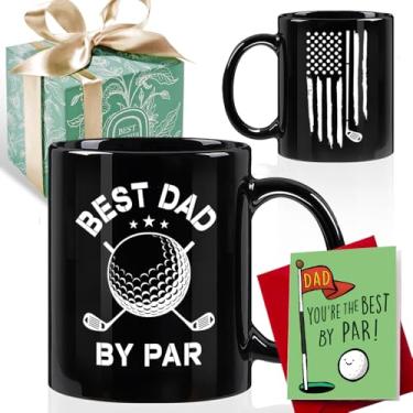 Imagem de Puouoonyi Presentes de golfe para pai pai marido papai papai papai pop homens, presente de pai novo, presente de aniversário, dia dos pais, melhor pai por par, caneca de café 325 ml