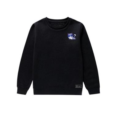 Imagem de Blusão Moletom Infantil Gato Personalizado sem Capuz gola Redonda-Unissex