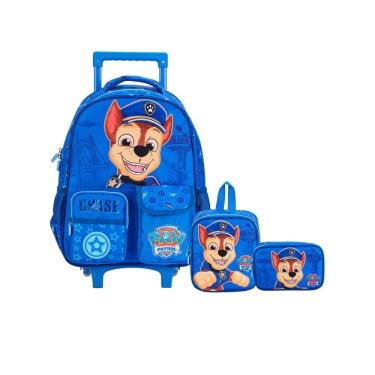 Imagem de Kit Chase Patrulha Canina Mochila Rodas + Lancheira + Estojo