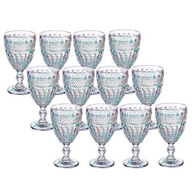 Imagem de Jogo 12 Taça De Vidro Furtacor Ametista Rainbow Luxo 340ml Em Casa Tem