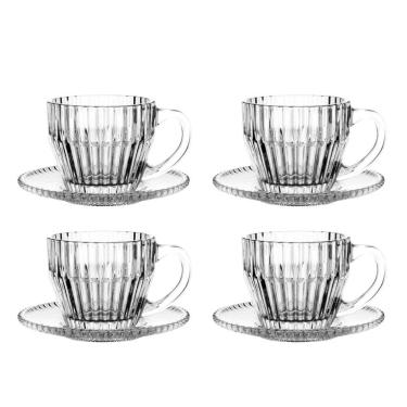 Imagem de Jogo 4 Xícara De Café Com Pires Cristal Imperatriz 110ml Wolff