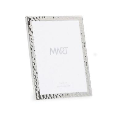 Imagem de Porta Retrato De Metal Prata Martelado Foto 10x15cm Mart