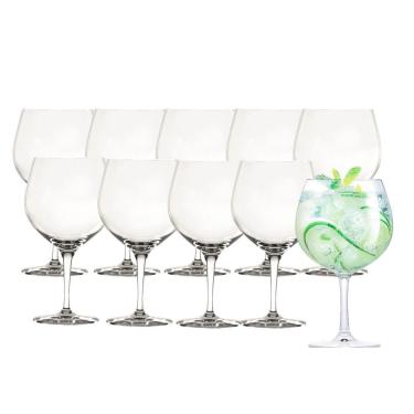 Imagem de Jogo 10 Taça De Gin Degustação Vidro Transparente G4u Class Home 630ml