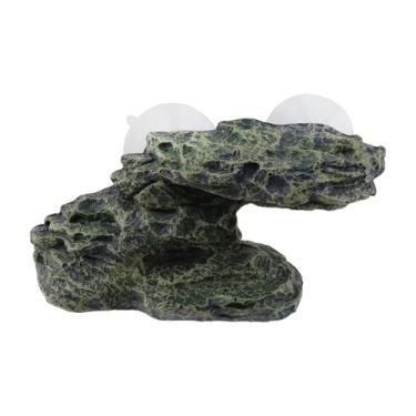 Imagem de Tighall Plataforma de pesca de tartaruga, tanque de água, plataforma de escalada de tartaruga com 2 ventosas, escada artificial escalonada plataforma de tartaruga para cobras sapo com chifres (estilo