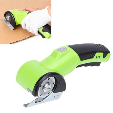 Imagem de Depisuta Tesoura Elétrica Sem Fio Com Luz LED, Cortador de Papelão Elétrico Recarregável de 320 RPM, Cortador de Caixa para Tecido, Carpete, Plástico, Couro, (com 2 peças de lâminas de 1,5 mm de