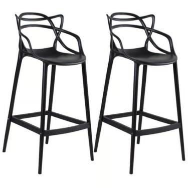 Imagem de Kit C|2banqueta Baixa Masters Allegra - 66 Cm - Preto