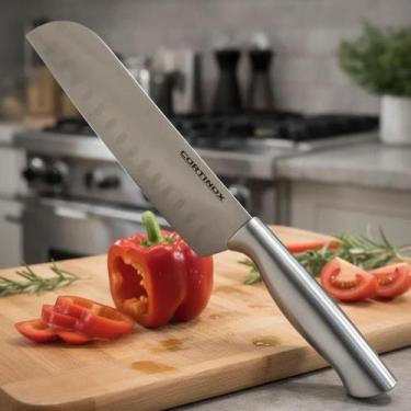 Imagem de Cutelo Inox Faca Quebrar Cortar Osso Carne Alimentos Legumes Culinária