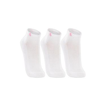 Imagem de Kit 3 Pares de Meia Soquete Feminina Cano Baixo Lupo 3226., M, Branco,