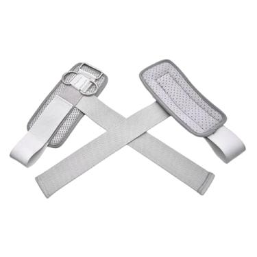 Imagem de KiBcsLic Conjunto de 2 faixas de pulso para levantamento de peso com argolas duplas em D, equipamentos de ginástica, faixas de pulso acolchoadas para, Cinza 31.5x17cm
