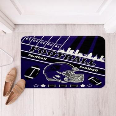 Imagem de Feelyou Tapetes de banho de futebol para banheiro 40,6 cm x 61 cm Baltimore Tapetes de banheiro Presentes de futebol americano para fãs de futebol americano crianças meninos futebol cidade tapetes de