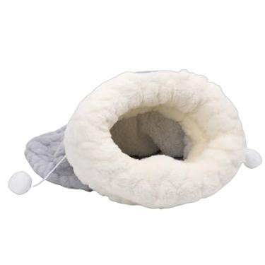 Imagem de GLOGLOW Saco de Dormir de Inverno para Gatos, como Pele Sintética Macia e Macia, Design Semi-fechado Com Entrada Espaçosa, para Gatinhos, Filhotes, Coelhos, Furões, Animais (M)