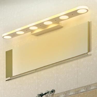 Imagem de GZZBMY Luz de Espelho LED Arandelas de Parede de Banheiro Moderno Minimalista Metal Acrílico Iluminação de Parede Espelho Armário Arandela para Penteadeira Banheiro Sala de Estar Maquiagem (Luz Quente