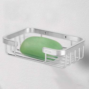 Imagem de GLOGLOW Saboneteira Quadrada Moderna Saboneteira de Aço Inoxidável, Superfície Escovada, Montada na Parede para Banheiro, Cozinha, Hotel, Organizador de Suporte de Sabonete de Aço Inoxidável 304,