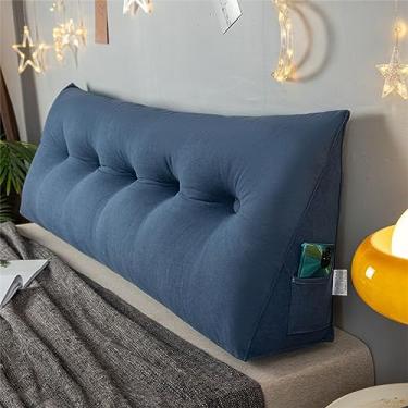 Imagem de BAGASI Almofada triangular de cunha com suporte de posicionamento para leitura e encosto, cabeceira de cabeceira, almofada de leitura de cunha, almofada triangular, encosto de cama dupla, B, 180 x 50