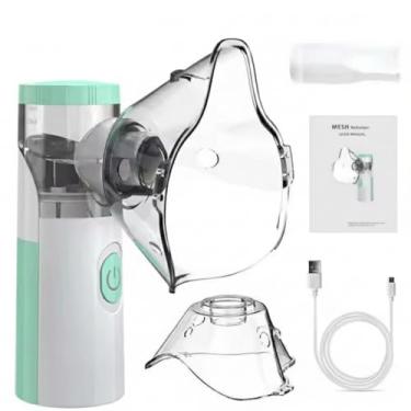 Imagem de Nebulizador Portátil Ultrassônico, Inalador Silencioso com USB, 3 Velocidades Ajustáveis, para Adultos e Crianças, Alívio Respiratório para Asma e Bronquite, Branco e Verde