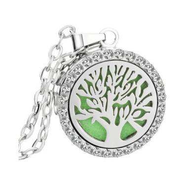 Imagem de Colar Difusor De Óleos Essenciais Com Pingente Árvore Da Vida Em Stras