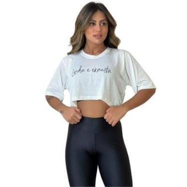 Imagem de Blusa Cropped Feminino Dry Academia Manga Curta Furadinho Fitness-Feminino