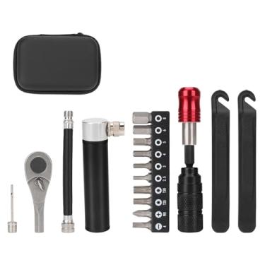 Imagem de doorslay Kit de reparo de bicicleta, conjunto de chaves catraca portátil com alavanca de pneu e caixa de ferramentas multifuncional, kits de reparo de pneu de bicicleta para fácil transporte e