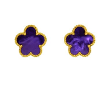 Imagem de Brincos femininos de trevo - brincos da sorte de aço inoxidável banhados a ouro 18 quilates - antimanchas - hipoalergênicos - à prova d'água, Medium, Aço inoxidável, Sem pedra preciosa