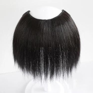 Imagem de Extensões de peruca de cabelo, peças de cabelo liso preto natural, extensões de peruca antiderrapantes para uso diário, festas e encontros