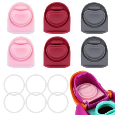 Imagem de BMSQOFD 6 conjuntos de rolhas de vedação de substituição para Owala Freesip 473 ml 947 ml boca de tampa, peças de anel de vedação O de silicone, acessórios de tampa superior de garrafa de água para