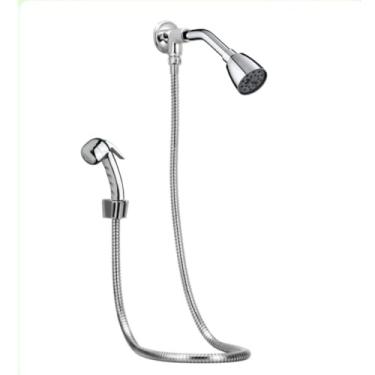 Imagem de Desviador Prata Flexível 1,80m + Ducha Fitt 7000 F16 Cromado Cinza