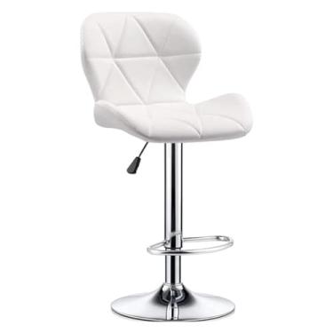 Imagem de Banqueta de bar gira 360°, cadeira de bar pneumática ajustável em altura, banco de bar giratório de couro sintético, fácil de limpar cadeiras de assento