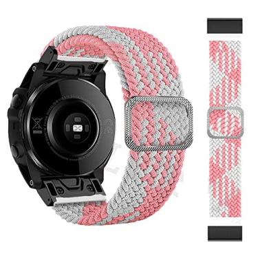 Imagem de BCMCBV Pulseira de relógio inteligente de 26 mm com laço de nylon para Garmin Fenix 6X 6 Pro 5X 5 Fenix 7X 7 Epix MK2 Pulseira de relógio Quick Easyfit Correa (N,26 mm)