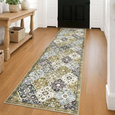 Imagem de KILOCOCO Tapete de corredor 2 x 8 corredores para corredores marroquino corredor de cozinha tapete lavável antiderrapante corredor de pelo baixo vintage tapete marroquino corredor corredor banheiro tapete para quarto tapete de lavanderia, creme