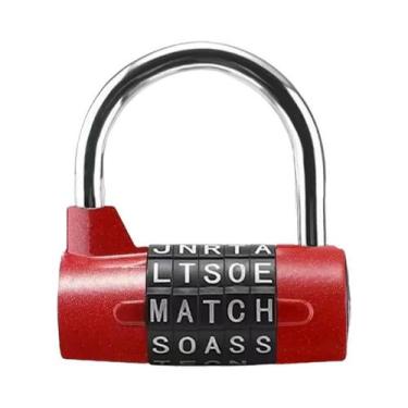 Imagem de Cadeado De Senha Em Forma De U Com 5 Dígitos Para Armário De Academia 