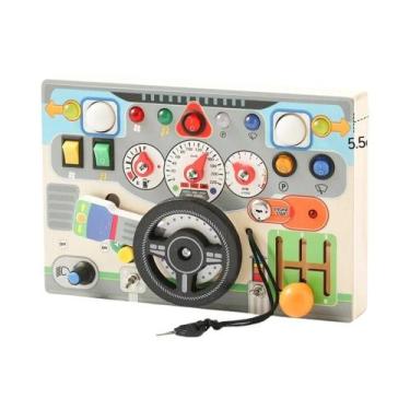 Imagem de Brinquedos De Madeira Montessori Para Bebês, Volante De Carro Para Cri