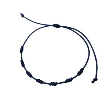 Imagem de Pulseira Azul Marinho De Sete 7 Nós Kabbalah Para Afastar O Mal, Tira Olho Gordo - Oferta