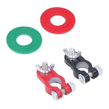Imagem de KIMISS 2 Braçadeiras Terminais de Bateria Conectores de Liberação Rápida Vermelho Preto para Carros Caminhões Barcos-ajuste Universal para Desempenho Ideal