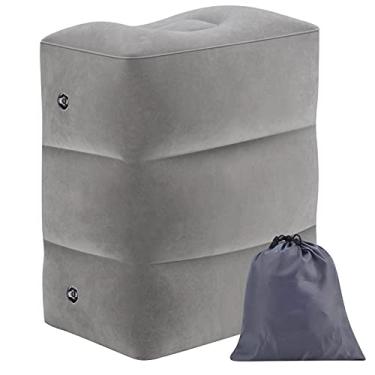 Imagem de Zealoire Travesseiro inflável de viagem – Almofada de descanso de perna de altura ajustável para avião, escritório, casa, carros, trens, mesa